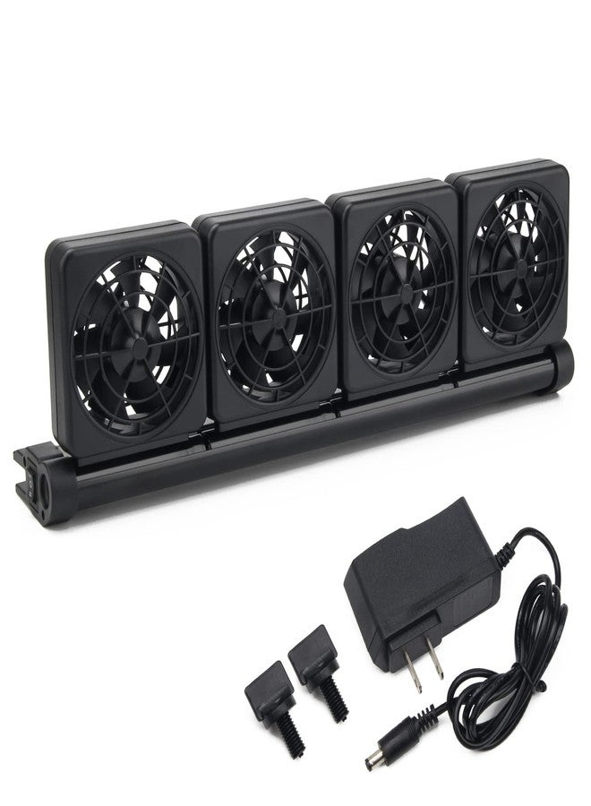 Liveek Aquarium Fan 2 3 4 Heads, Aquarium Chillers Cooling Fan Adjustable Fish Tank Cooling Fan with 2 Wind Speed Fan for Water Tank, Aquarium Tank Chiller (4 Head) - Image 1